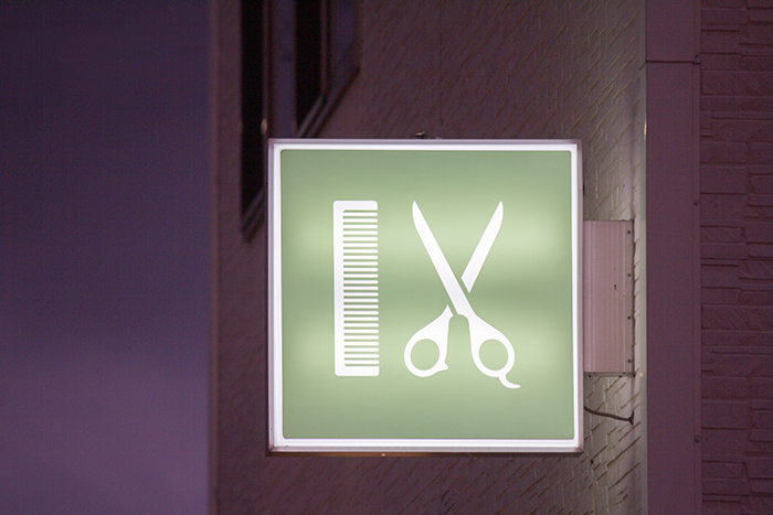 美容室【hair salon ist（イスト）】店舗デザイン　外装サイン