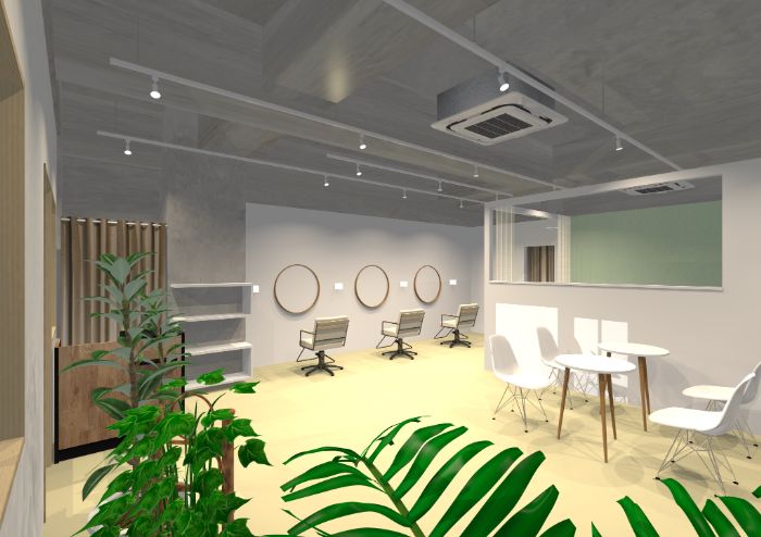 美容室 hair make manoCG 店内